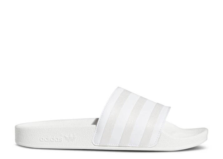 Adidas Wmns Adilette Slide - Blanco Plata Metalizado