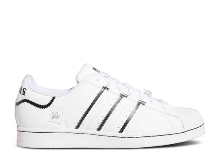 Adidas Superstar Blancas/negras/pájaro Azul