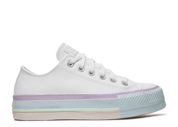 Converse Wmns Chuck Taylor All Star Lift Low - Blanco Lila Azul