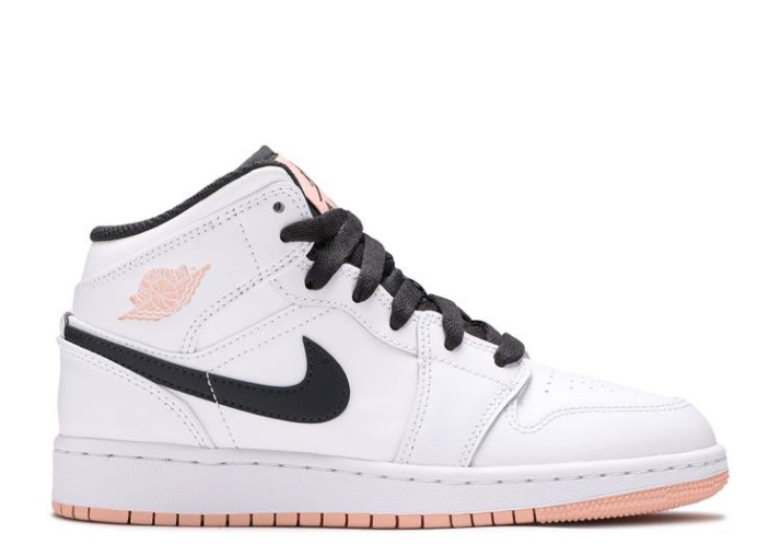 Air Jordan 1 Mid Gs - Blanco Naranja ártico