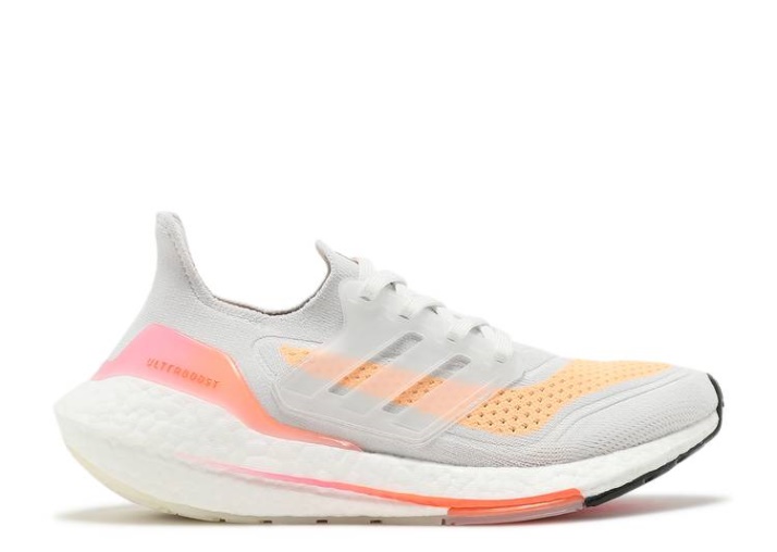 Adidas Mujer Ultraboost 21 - Blanco Naranja ácido