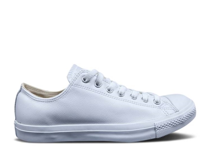 Converse Chuck Taylor All Star Cuero Bajas - Blanco Monocromo