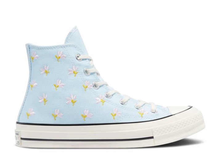 Wmns Chuck 70 High - Estampado Floral Bordado Chambray Blue/egret/black