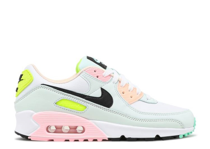 Nike Air Max 90 Mujer - Blanco Pascua/volt/verde Resplandor/negro