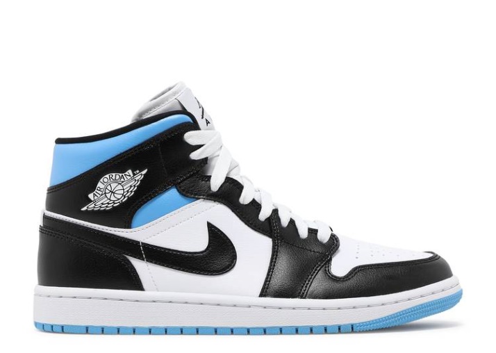 Air Jordan 1 Mid Blanco/azul Universitario/negro