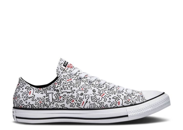 Converse Keith Haring X Chuck Taylor All Star Low - Estampado De Figuras Bailando Allover Blanco/rojo/negro