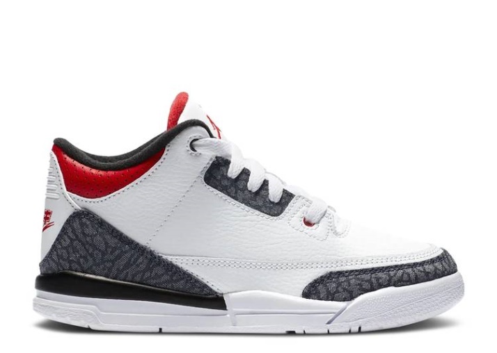Air Jordan 3 Retro Denim Se Ps Blanco/fuego Rojo/negro