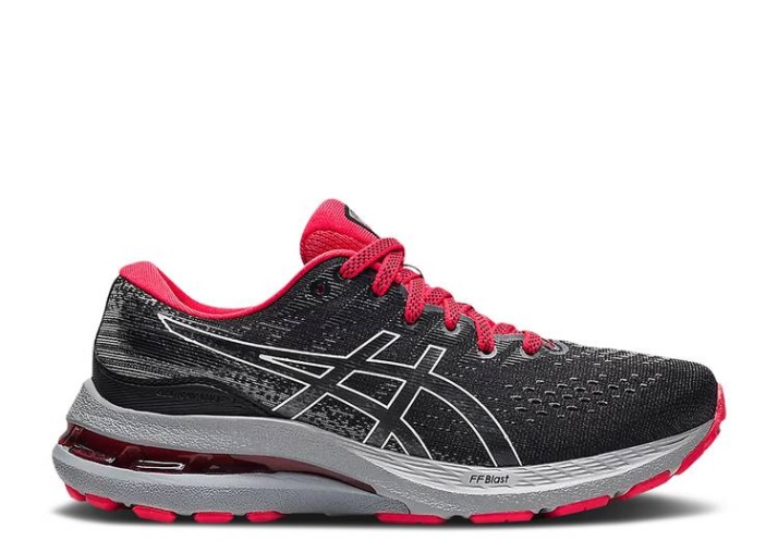 Asics Gel Kayano 28 Gs - Negro Rojo Eléctrico