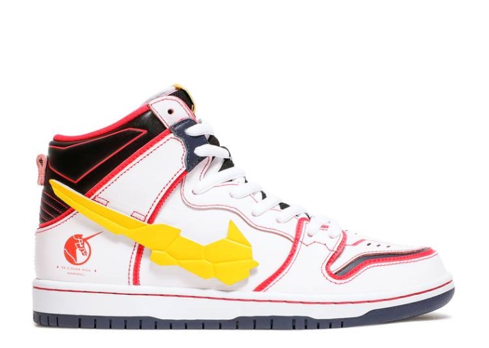 Nike Gundam X Dunk High Sb - Proyecto Unicornio Blanco/rojo/negro/amarillo