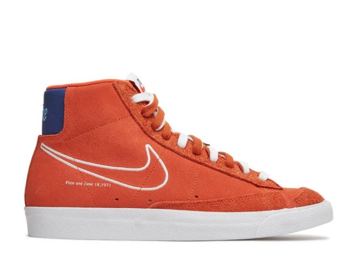 Nike Blazer Mid '77 - Primer Uso Naranja/blanco/azul Intenso