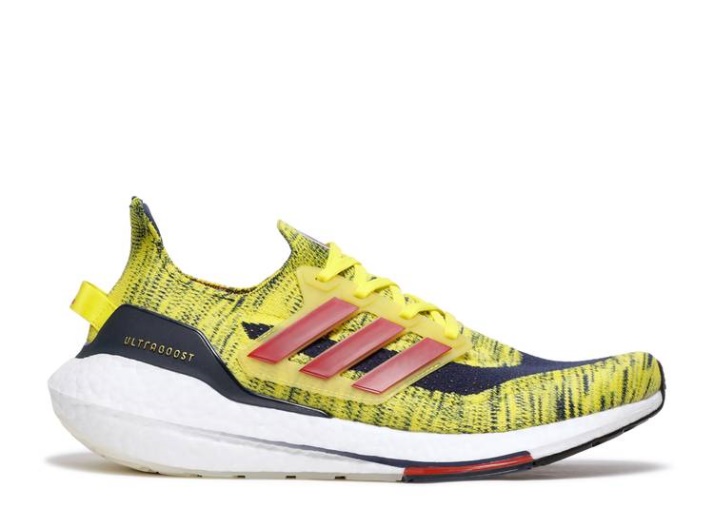 Adidas Ultraboost 21 - Amarillo Brillante Azul Marino
