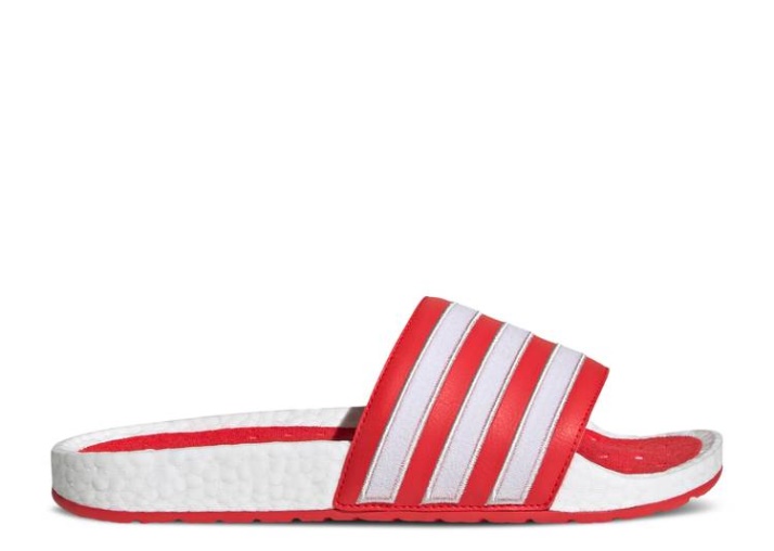 Chanclas Adidas Adilette Boost - Blanco Rojo
