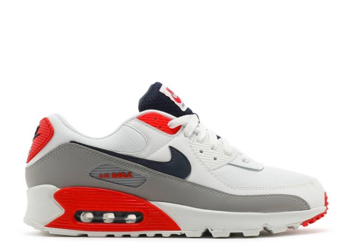 Nike Air Max 90 - Usa 2021 Blanco/cemento Gris/rojo/azul