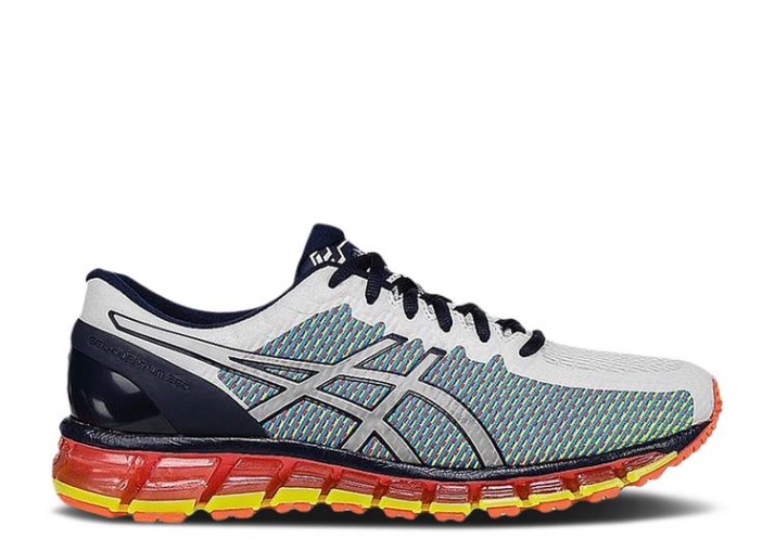 Asics Gel Quantum 360 Cm - Blanco Azul Marino Seguridad Amarillo