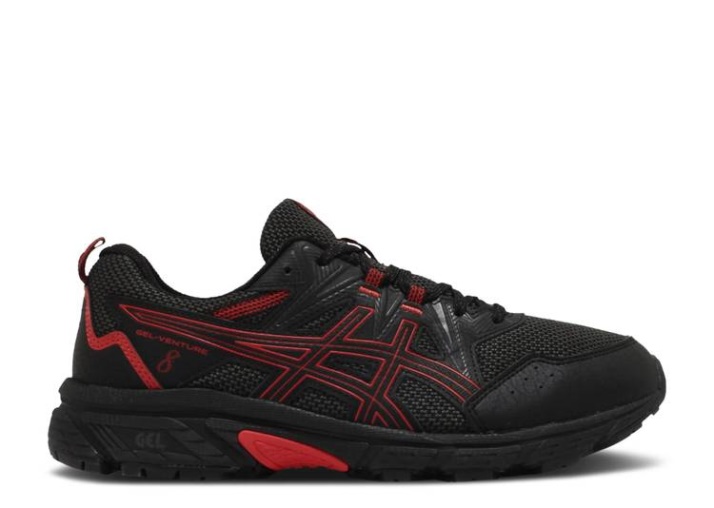 Asics Gel Venture 8 4e Wide - Negro Rojo Eléctrico