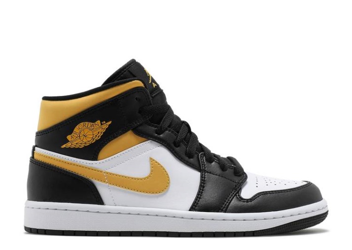 Air Jordan 1 Mid - Negro Universidad Oro