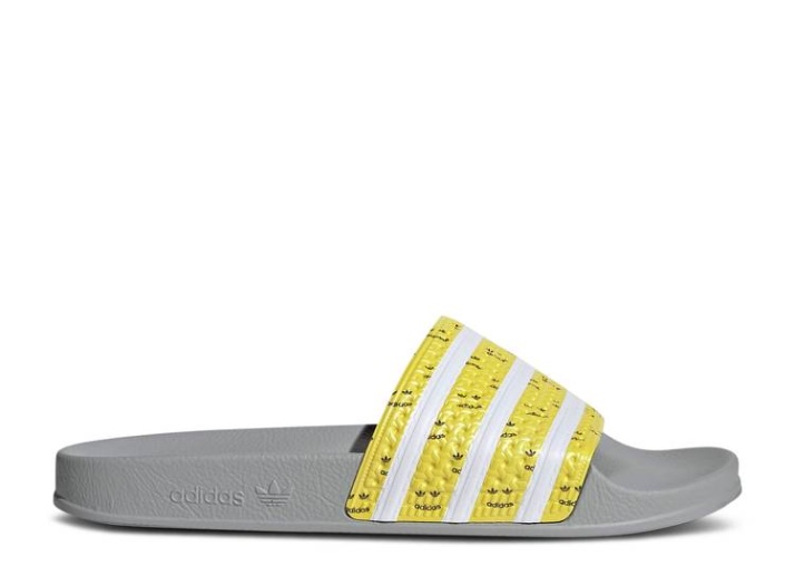 Adidas Adilette - Gris Amarillo Brillante Gris