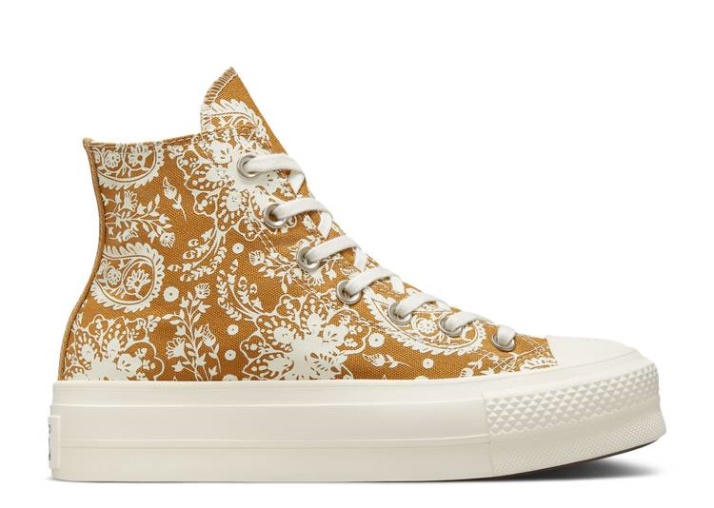 Converse Wmns Chuck Taylor All Star Plataforma Alto - Otoño Florals Trigo/egret/negro