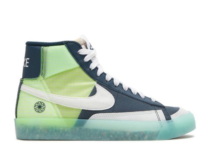 Nike Blazer Mid '77 Gs - Move To Zero Azul Marino/blanco/glaciar Hielo