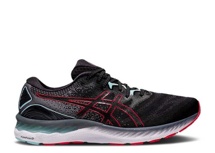 Asics Gel Nimbus 23 2e Wide - Negro Rojo Eléctrico