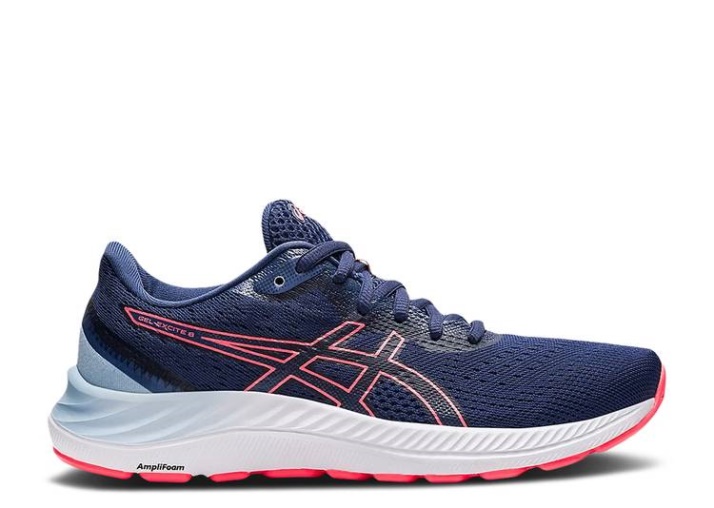 Asics Mujer Gel Excite 8 Wide - Azul Trueno Blazing Coral
