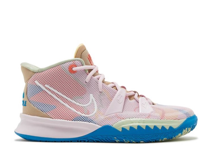 Nike Kyrie 7 Gs - 1 Mundo 1 Personas Rosa/cáñamo/rocío De Miel/blanco