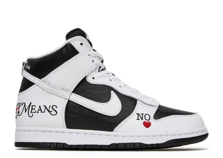 Nike Supreme X Dunk High Sb - Por Cualquier Medio Negro/blanco/corazón