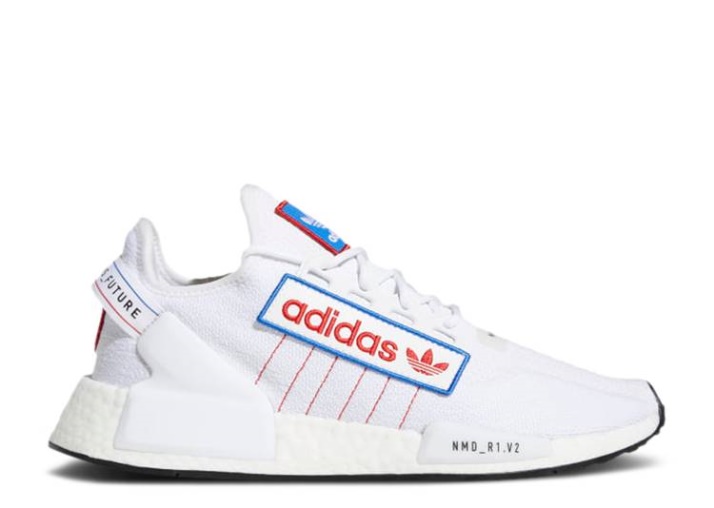 Adidas Nmd R1 V2 - Logo Parche Nube Blanco/escarlata/azul