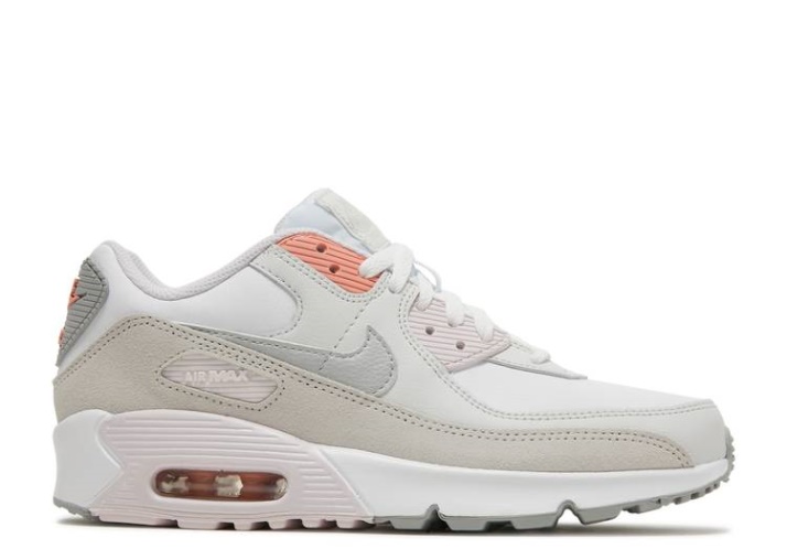 Nike Air Max 90 Cuero Gs - Blanco Violeta Claro