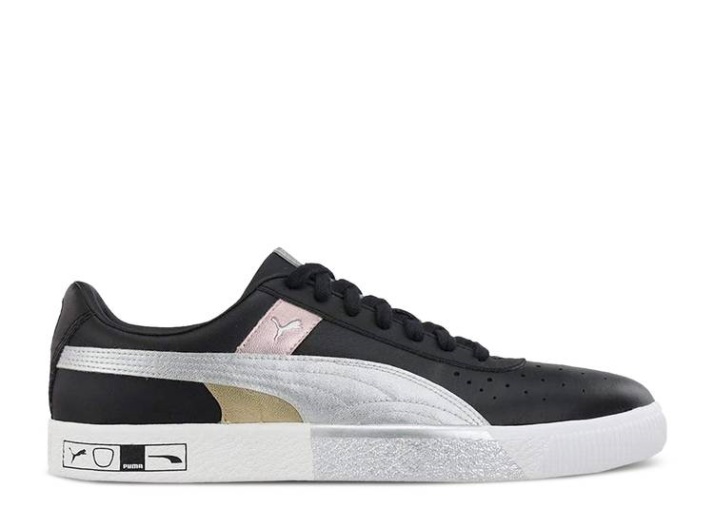 Puma Clyde Hacked Perf Toe Metal - Negro Plata