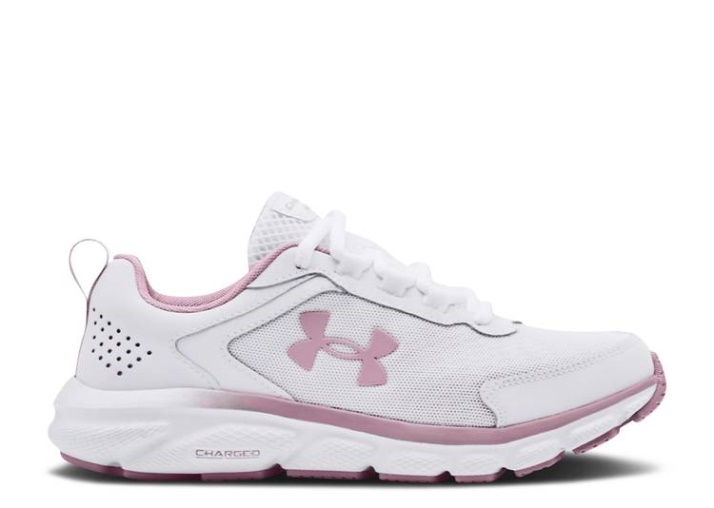 Underarmour Wmns Charged Assert 9 De Ancho - Blanco Malva Rosa