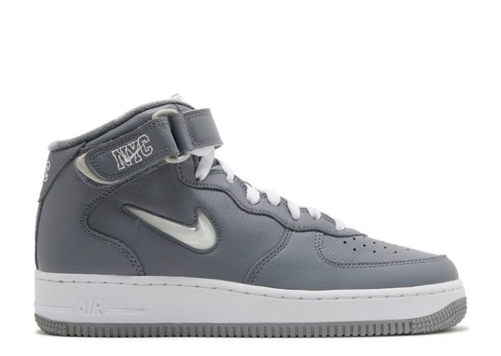 Nike Air Force 1 Mid Jewel Qs - Nyc Cool Gris/blanco/plata