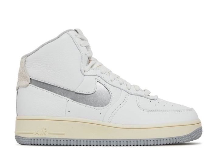 Nike Air Force 1 Alto Sin Tirantes - Blanco Humo Gris Claro