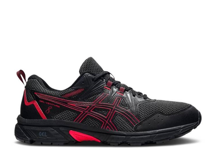 Asics Gel Venture 8 - Negro Rojo Eléctrico