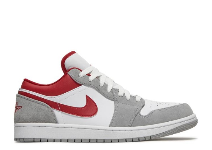 Air Jordan 1 Low Se - Light Smoke Gris Gym Rojo