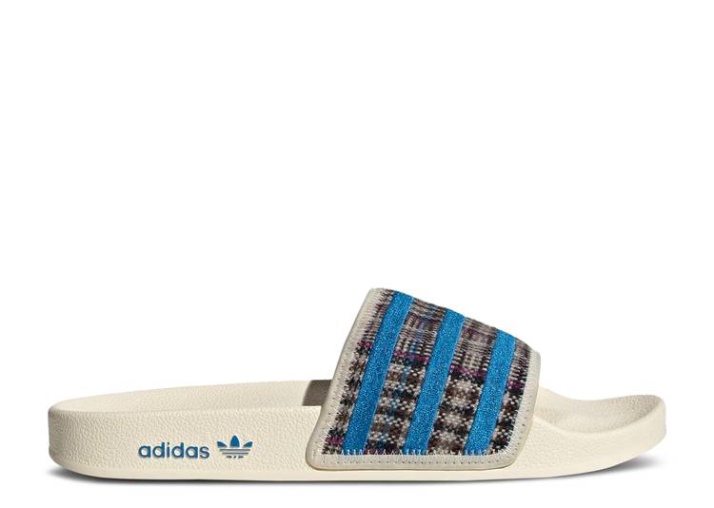 Adidas Adilette Slide - Paquete Acogedor Blanco/color Del Proveedor/azul
