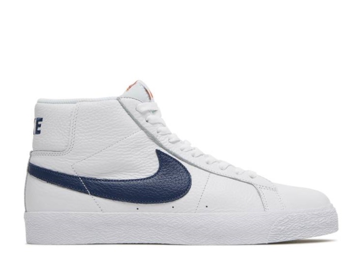 Nike Zoom Blazer Mid Iso Sb - Etiqueta Blanco/azul Marino/blanco/naranja