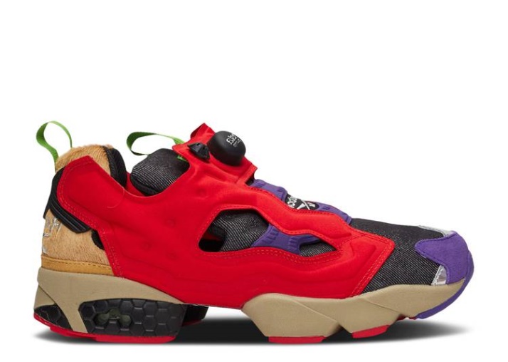 Reebok Tortugas Ninja Mutantes Adolescentes X Instapump Fury Og - Villains Pack Smokey Acid/scarlet/acid Gold