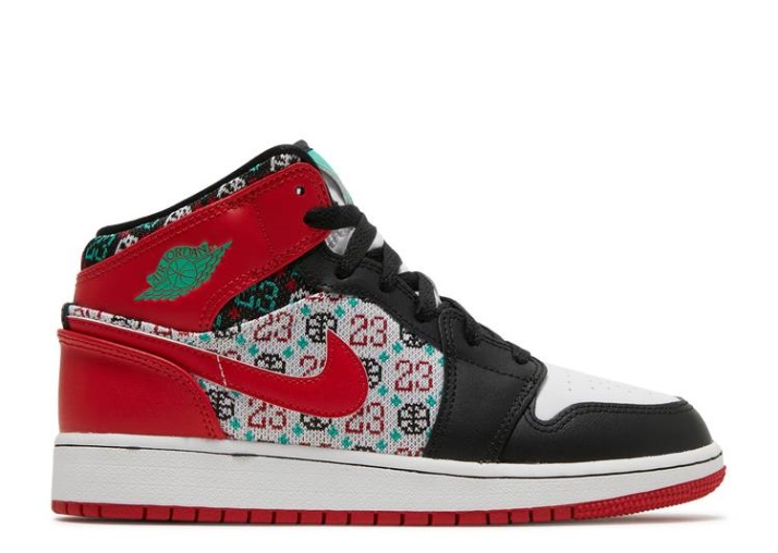 Air Jordan 1 Mid Se Gs - Feo Suéter Navideño
