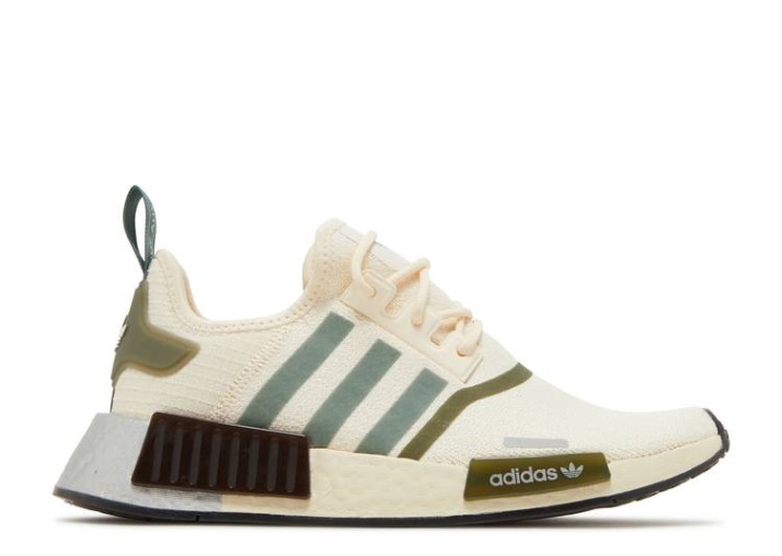 Adidas Mujer Nmd R1 - Blanco Foco Verde Oliva