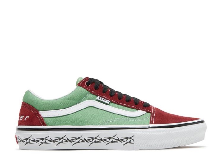 Vans Supreme X Old Skool - Alambre De Púas Verde/rojo