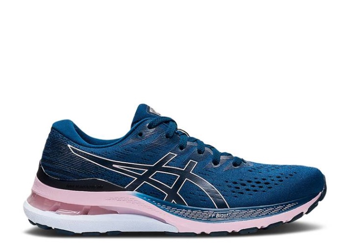 Asics Mujer Gel Kayano 28 Wide - Azul Mako Apenas Rosa