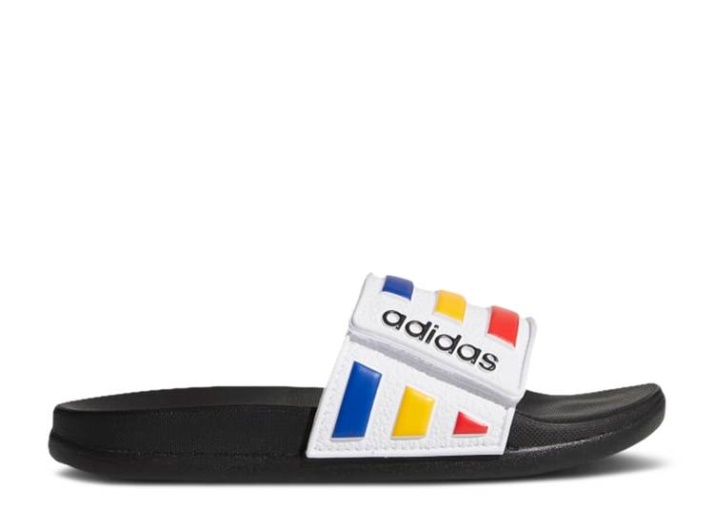 Chanclas Ajustables Adidas Adilette Comfort K - Negro Escarlata Real