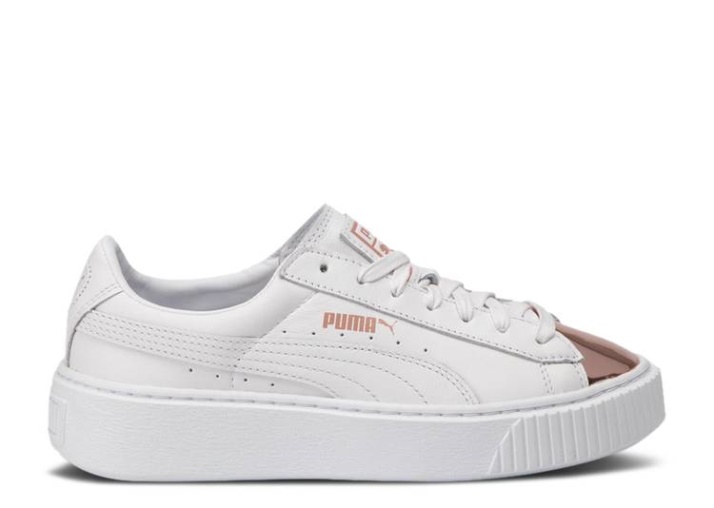 Puma Wmns Basket Plataforma Metalizado - Blanco Oro Rosa