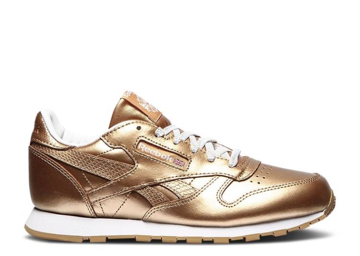 Reebok Classic Cuero Metalizado J - Bronce