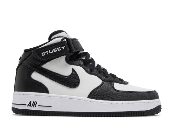 Nike Stussy X Air Force 1 Mid - Negro Blanco