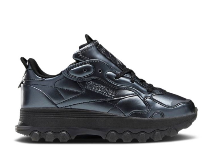 Reebok Cardi B X Classic Cuero Niño Grande - Negro Plata Oscuro