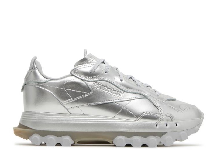 Reebok Cardi B X Wmns Classic Cuero - Plata Metalizado Peltre