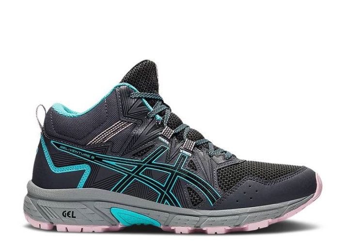 Asics Mujer Gel Venture 8 Mid - Gris Grafito Hielo Menta