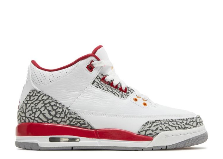 Air Jordan 3 Retro Gs - Rojo Cardenal